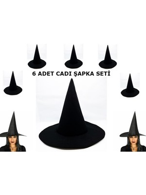 DS LLC Ieg™ Siyah Cadı Şapkası Keçe Yetişkin Boy 6 Adet DSLLCRS-ETIEG34