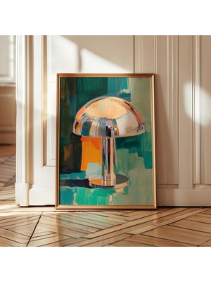 Ninastore Retro Lamba Sanat Baskısı: Yansıtıcı Metal/ Renkli Soyut (Dijital Indirme)