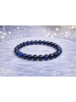 Doğaltaş Mavi Kaplan Gözü Bileklik (Güç& Cesaret) 6mm