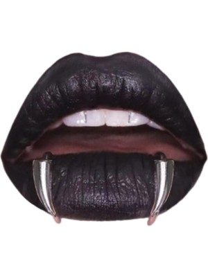 Trade Bazaar Paslanmaz Çelik Fang Dudak Klipsi (1 Çift) – Piercing Gerektirmeyen Dudak Halkaları | Cadılar Bayramı & Kostüm Partisi Piercing Takısı