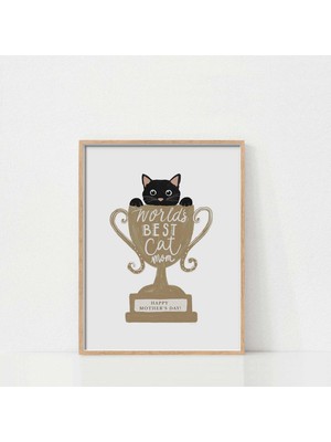 Ninastore Sevimli ve Komik Kedi Annesi Baskısı Anneler Günü Hediyesi / Yazdırılabilir Duvar Sanatı / Dünyanın