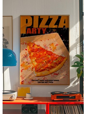 Ninastore Pizza Partisi Sanat Baskısı: Retro Mutfak Duvar Dekoru