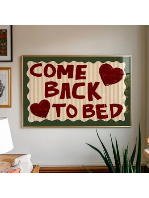 Ninastore Retro Aşk Sözü Baskısı: Yatağa Geri Dön/ Yatak Odası Duvar Sanatı (Dijital Indirme)