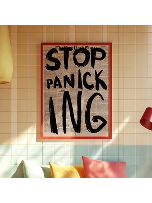 Ninastore Panik Yapmayı Bırakın Gazete Baskısı: 70'ler Retro Duvar Sanatı (Dijital Indirme)