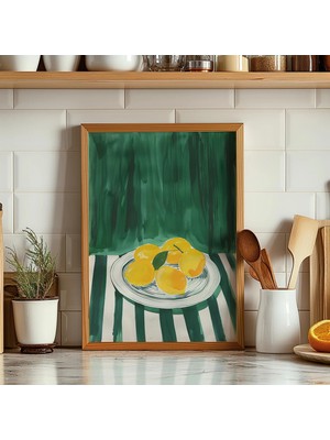 Ninastore Soyut Limon Baskısı: Minimalist Mutfak Duvar Sanatı (Dijital Indirme)