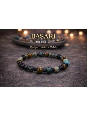 Doğaltaş Başarı Bilekliği – Lav Taşı, Labradorit & Apatit
