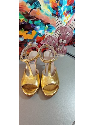 Bitangosu "altın Işıltı" 8,5 cm (13PONT) Kadın Tango Dans ve Salon Ayakkabısı