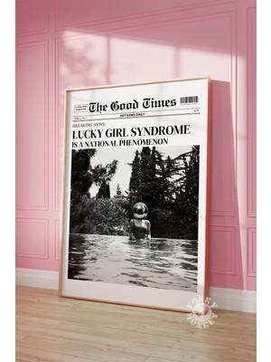 Ninastore Modaya Uygun Gazete Baskılı Şanslı Kız Sendromu Başlık Posteri / Üniversite Dairesi Dekorasyonu Eğle