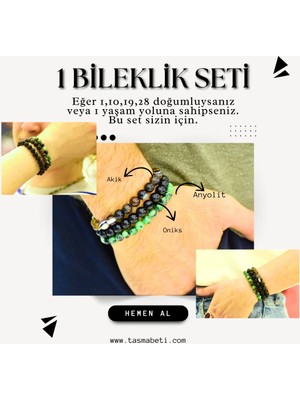 Doğaltaş Numerolojik 1 Enerjisi Bileklik Seti – Liderliğini Hatırla, Yolunu Aydınlat