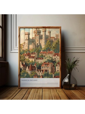 Ninastore Warwick Kalesi Sanat Baskısı: Ingiliz Mirası Seyahat Posteri