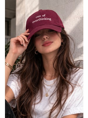SF Collection Unisex Ceo Of Overthinking Baskılı Spor Şapka – Ayarlanabilir Pamuklu Cap Günlük Kombin Şapkası