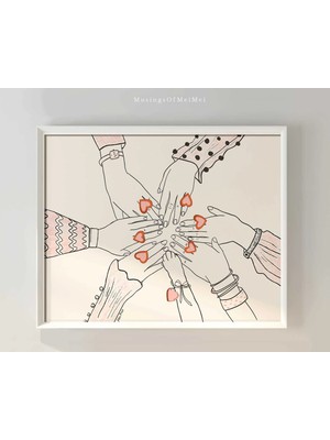 Ninastore Kadın Arkadaşlığını Güçlendiren Duvar Sanatı / En Iyi Arkadaşlık Sanat Baskısı / Feminist Kız Çetesi