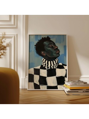 Ninastore Soyut Afro Erkek Sanat Baskısı: Çağdaş Portre (Dijital Indirme)
