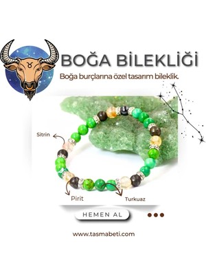 Doğaltaş Boğa Burcu Için Özel Doğal Taş Bilekliği