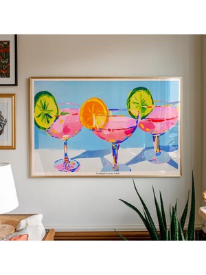 Ninastore Eğlenceli Kokteyl Sanat Baskısı: Canlı Yaz Bar Dekorasyonu (Dijital Indirme)