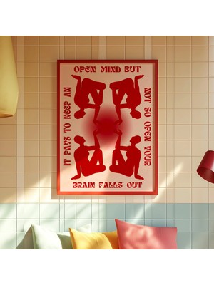 Ninastore Özgüven Posteri: Kırmızı Trend Sanat Baskısı/ Retro Duvar Dekoru (Dijital Indirme)