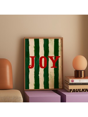 Ninastore Kırmızı 'joy' Tipografi Baskısı: 70'ler Tarzı/ Eklektik Duvar Sanatı (Dijital Indirme)