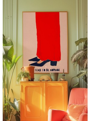 Ninastore Modaya Uygun Kadın Ayakkabıları Sanat Baskısı: Kırmızı ve Mavi Psychedelic Poster (Dijital Indirme)