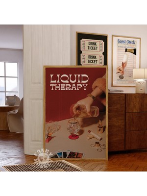 Ninastore Retro Bar Arabası Sanat Baskısı / 70'ler Tarzı Bar Arabası Dekorasyonu / Sıvı Terapi Duvar Sanatı Ba