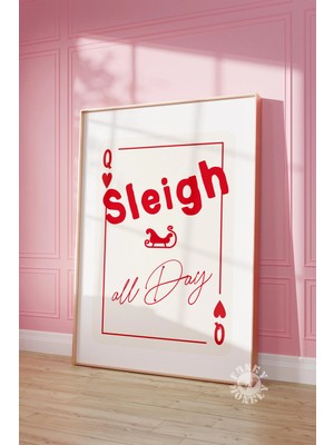 Ninastore "tüm Gün Kızakla Gezmek" Temalı Komik Noel Baskısı / Trendi Tatil Dekorasyonu / Kız Çocuklarına Özel