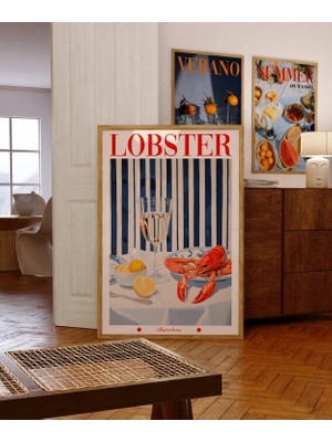 Ninastore Istakoz Posteri: 70'ler Retro Mutfak Duvar Sanatı (Dijital Indirme)