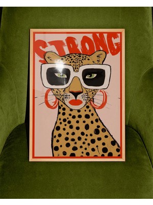 Ninastore Leopar Desenli Kadın Moda Baskısı: Retro Şık Hayvan Portresi (Dijital Indirme)