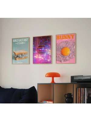 Ninastore Kahvaltı Poster Seti: Aynalı Top ve Psychedelic Mutfak Baskıları (Dijital Indirme)