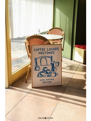 Ninastore Kahve Severler Için Indirilebilir Sanat Posteri/ Modern Mutfak Duvar Dekoru/ Şirin Kahve Köşesi Sana