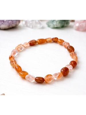 Doğaltaş Akik Taşı Bileklik Amorf Kesim Renkli (Stres-Kaygı Bozukluğu)
