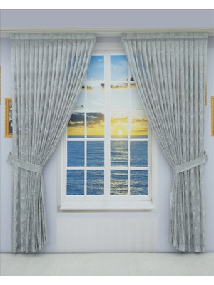 Esdeh Tül Fon Perde - SAĞ VE SOL 2 KANAT (TAKIM) - Pileli Dikim