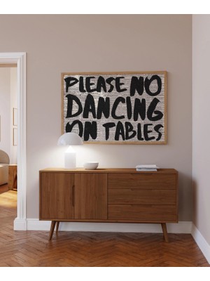 Ninastore Tipografi Baskı: 'lütfen Masaların Üzerinde Dans Etmeyin' - Retro Gazete Sanatı