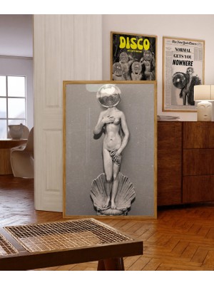 Ninastore Psikedelik Disko Topu Posteri: 70'ler Retro Duvar Sanatı (Dijital Indirme)