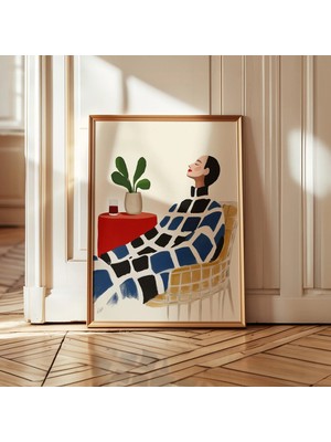 Ninastore Soyut Figür Sanatı Baskısı: Geometrik Battaniye Tasarımı (Dijital Indirme)