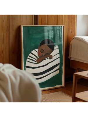 Ninastore Zümrüt Yeşili Soyut Çocuk Baskısı: Minimalist Duvar Sanatı (Dijital Indirme)