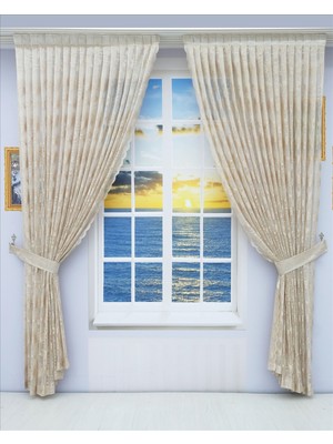 Esdeh Tül Fon Perde - SAĞ VE SOL 2 KANAT (TAKIM) - Pileli Dikim