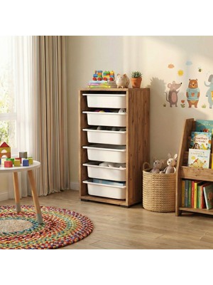 Moniev Kids 6 Sepetli Dolap Çok Amaçlı Dolap Oyuncak Dolabı MNV2601_6