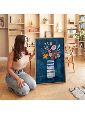 Ninastore Çiçekli Vazo Suluboya Sanat Baskısı: Canlı Botanik Buket (Dijital Indirme)