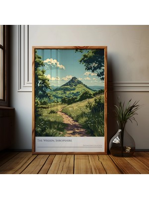 Ninastore Wrekin Illüstrasyonu: Shropshire Tepeleri Seyahat Posteri