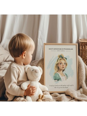 Ninastore Alice Harikalar Diyarında Çocuk Odası Posteri: Çılgın Şapkacı/ Cheshire Kedisi Sanatı