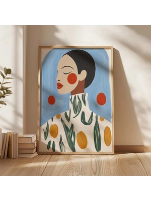 Ninastore Çiçekli Portre Baskısı: Modern Minimalist Yüz Sanatı (Dijital Indirme)