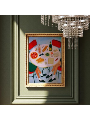 Ninastore Fransız Kafe Masa Sanatı Baskısı: Vintage Paris Bistro Sahnesi (Dijital Indirme)