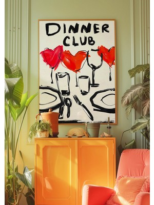 Ninastore Yemek Kulübü Posteri: Psychedelic Mutfak Duvar Sanatı (Dijital Indirme)