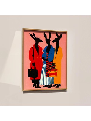Ninastore Moda Kanguruları Sanat Baskısı: Sıradışı Maksimalist Ev Dekorasyonu (Dijital Indirme)