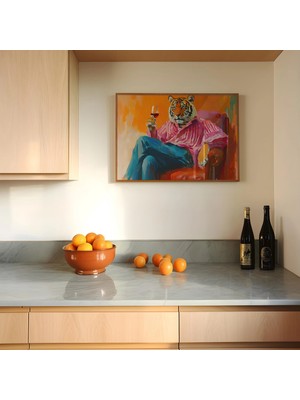 Ninastore Tiger Wine Posteri: Kitsch Retro Mutfak Duvar Sanatı