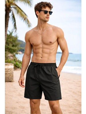 Jiber Sporcu Likra Hızlı Kuruyan Ince Kumaş Erkek Deniz Şortu 1034