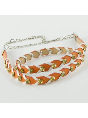 Datatek Örgülü Deri Taşlı Kemer