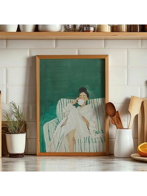 Ninastore Zümrüt Yeşili Soyut Kadın Dijital Indirme