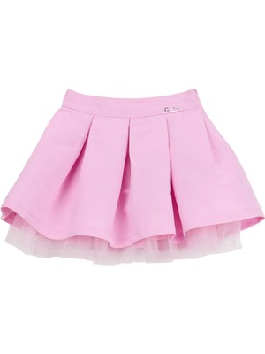 Barbie Yüksek Bel Kabarık Pembe Düz Kısa Kız Çocuk Etek BRB6SG-ETK6528