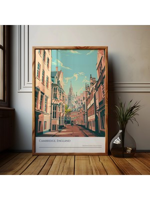 Ninastore Cambridge Ingiltere Sanat Posteri: Ingiltere Seyahat Hatırası