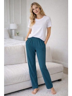 Remsa Kadın Penye Kumaş Tek Pijama Alt 15 Petrol